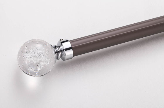 अच्छी कीमत Aluminum Material Grey Color Modern Design Fancy Curtain Rod With Crystal End Cap ऑनलाइन